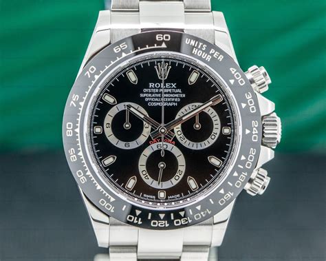 rolex daytona 116500ln watch 40 mm steel strap black dial|rolex daytona price investment.